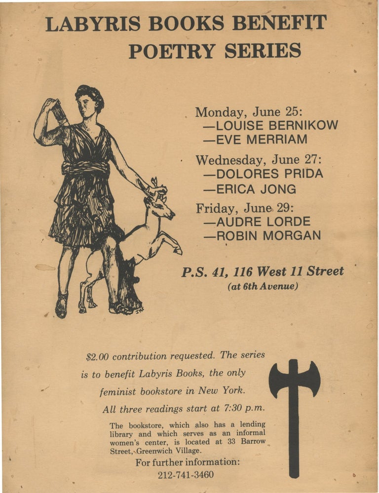 Item #10357 Labyris Books Benefit Poetry Series [Audre Lorde, Dolores Prida, Erica Jong]