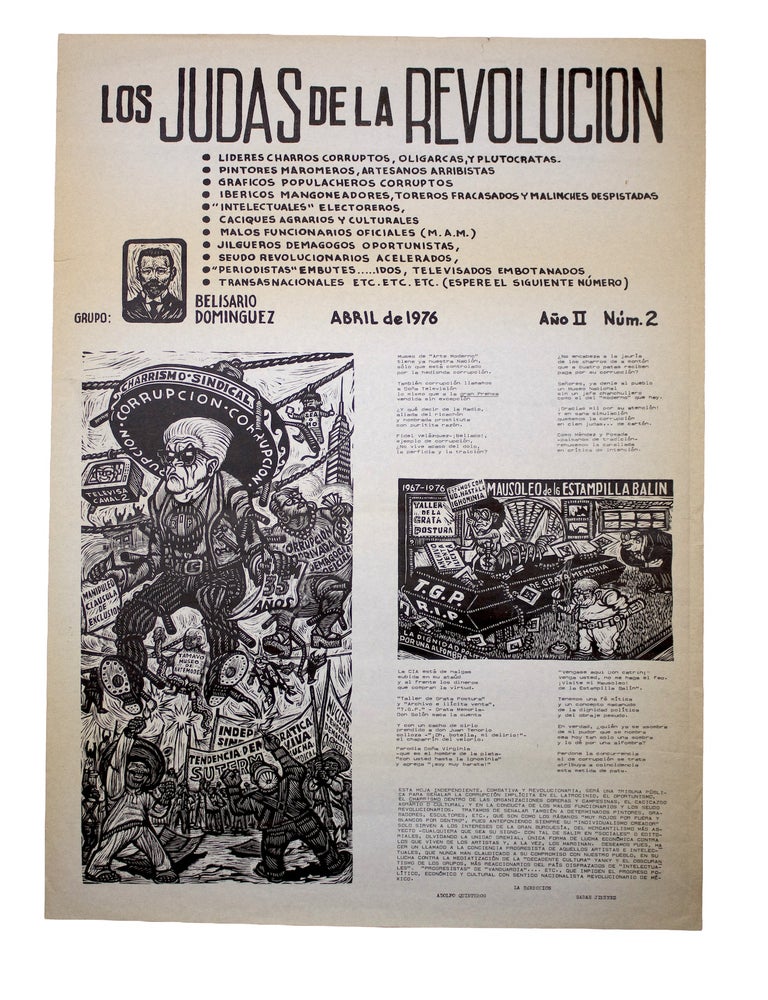 Item #10491 Los Judas de la Revolucion [anti-TGP, anti-PRI]. Adolfo Quinteros, Sarah Jimenez.